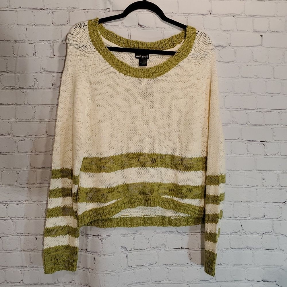 Wet Seal striped slub sweater size L NWT
